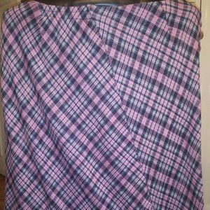 A-Line Pink Plaid Skirt